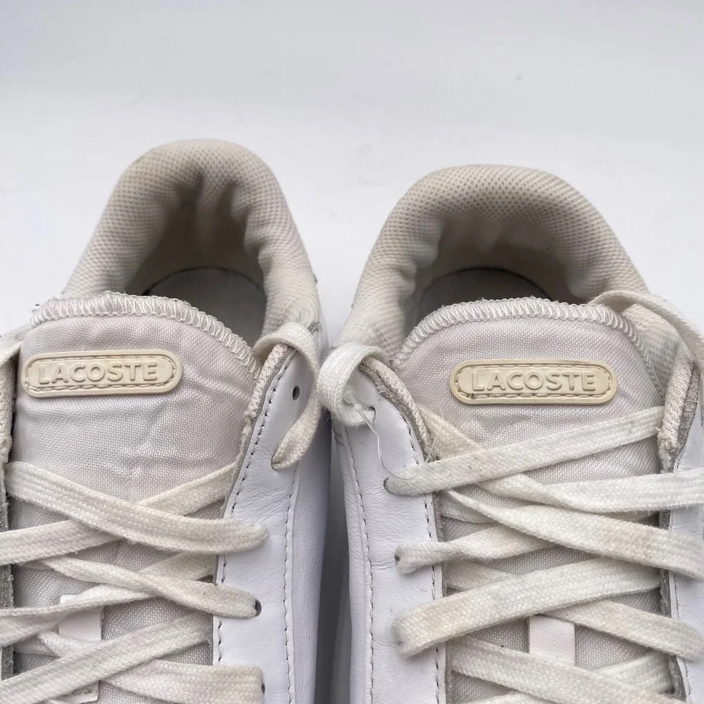 Lacoste Twin‎ Serve 0721 2 SMA Sneakers Mens 9 White Leather Court Shoes VGC